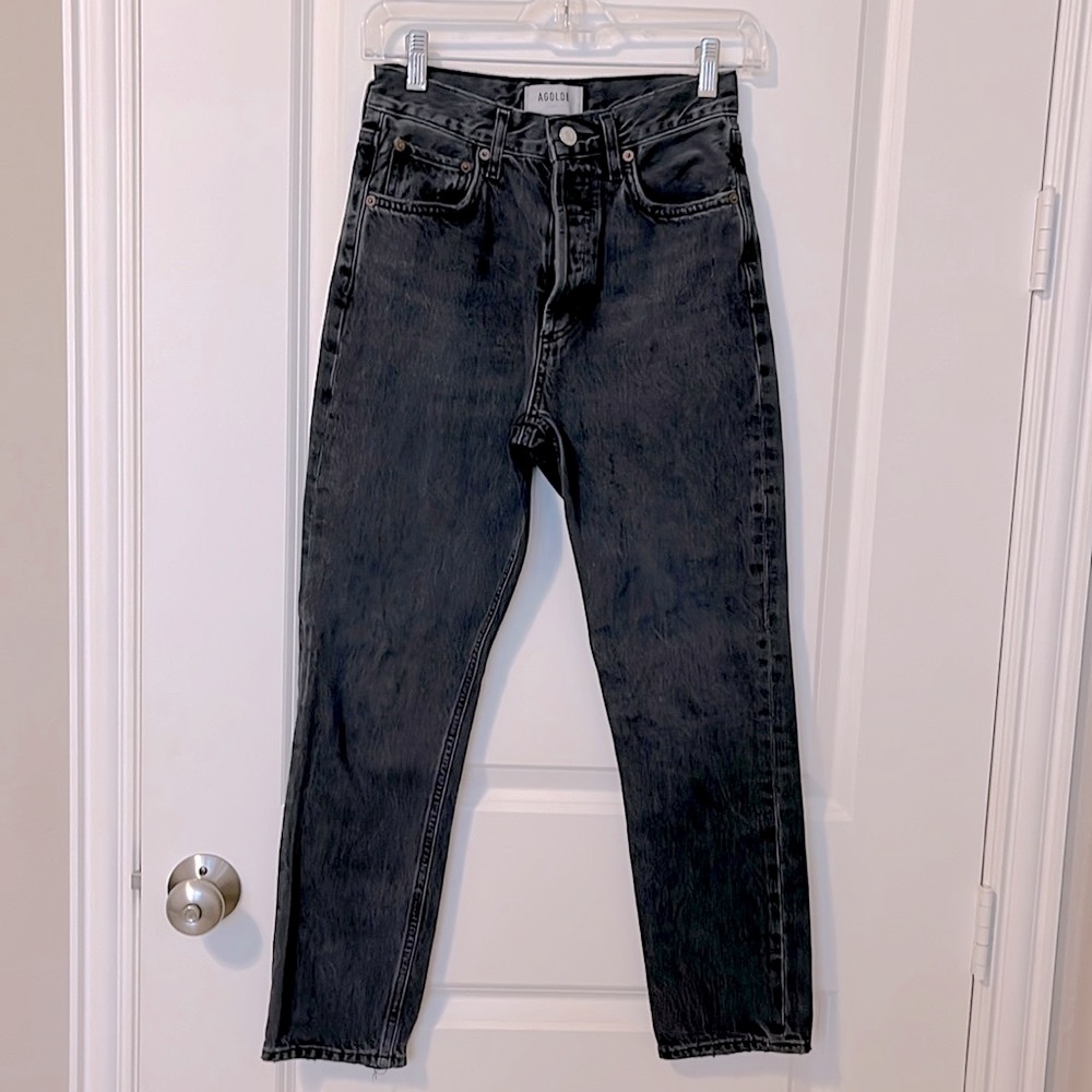 AGOLDE Riley High Rise Straight Crop Jeans, Edit, 24